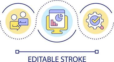 Maintain new business loop concept icon. Successful integration. Corporate management abstract idea thin line illustration. Isolated outline drawing. Editable stroke vector