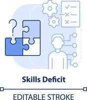 Skills deficit light blue concept icon. No professional development. Adaptability abstract idea thin line illustration. Isolated outline drawing. Editable stroke vector