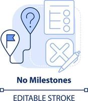 No milestones light blue concept icon. Progress stages. Barrier to change management abstract idea thin line illustration. Isolated outline drawing. Editable stroke vector