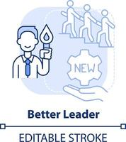 Better leader light blue concept icon. Leader qualities. Benefit of adaptability abstract idea thin line illustration. Isolated outline drawing. Editable stroke vector