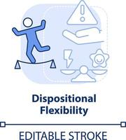 Dispositional flexibility light blue concept icon. Leader flexibility type abstract idea thin line illustration. Isolated outline drawing. Editable stroke vector