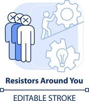 Resistors around you light blue concept icon. Barrier to change management abstract idea thin line illustration. Isolated outline drawing. Editable stroke vector