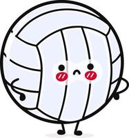 Cute angry volleyball character vector