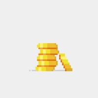 coin pile in pixel art style vector