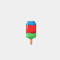 fruit ice cream in pixel art style vector