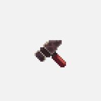 a hammer in pixel art style vector