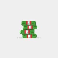 money pile in pixel art style vector