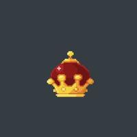 luxury crown in pixel art style vector