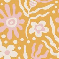 Floral groove seamless pattern vector