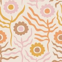 Wavy Botanical Seamless Pattern vector