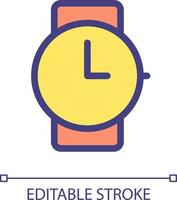 Wristwatch pixel perfect RGB color ui icon. Buying watches. Jewelry store. Simple filled line element. GUI, UX design for mobile app. Vector isolated pictogram. Editable stroke