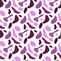 Abstract purple pattern with various elements in the form of rounded elongated figures. Chaotic vector texture with curved, oval shapes. Printing on textiles and paper. Printing on gift packaging