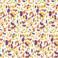 Abstract violet-orange pattern with various elements in the form of rounded elongated figures. Chaotic vector texture with curved shapes. Printing on textiles and paper. Printing on gift packaging