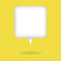 Vector 3d speech bubble. White square message dialog balloon. 3d chat icon. Talking box or chatting box.