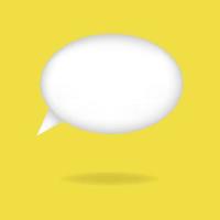 Vector 3d speech bubble. White message dialog balloon. 3d chat icon. Talking box or chatting box.