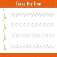 Handwriting practice sheet. Educational children educational game, printable worksheet for kids. Trace the line vector