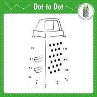 Educational game for preschool children. Vector illustration. Connect the dots. Dot to dot. Drater