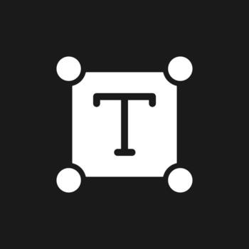 Text dark mode glyph ui icon. Simple filled line element. User interface design. White silhouette symbol on black space. Solid pictogram for web, mobile. Vector isolated illustration