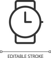 Wristwatch pixel perfect linear ui icon. Buying watches. Jewelry store. Online marketplace. GUI, UX design. Outline isolated user interface element for app and web. Editable stroke vector