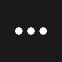 Ellipsis dark mode glyph ui icon. Menu. Simple filled line element. User interface design. White silhouette symbol on black space. Solid pictogram for web, mobile. Vector isolated illustration
