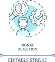 Signal detection turquoise concept icon. Model for crisis management steps abstract idea thin line illustration. Isolated outline drawing. Editable stroke vector