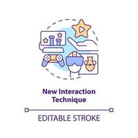 New interaction technique concept icon. Metaverse importance for business abstract idea thin line illustration. Isolated outline drawing. Editable stroke vector