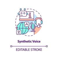 Synthetic voice concept icon. Virtual assistant. media type abstract idea thin line illustration. Isolated outline drawing. Editable stroke vector