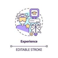 Experience concept icon. Enjoy virtual reality world. Layer of metaverse abstract idea thin line illustration. Isolated outline drawing. Editable stroke vector