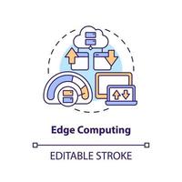 Edge computing concept icon. Faster data transmission. Metaverse technology abstract idea thin line illustration. Isolated outline drawing. Editable stroke vector