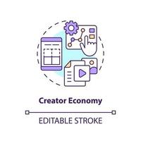 Creator economy concept icon. Business digitization process. Layer of metaverse abstract idea thin line illustration. Isolated outline drawing. Editable stroke vector