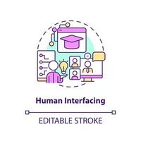 Human interfacing concept icon. Hardware for e learning. Layer of metaverse abstract idea thin line illustration. Isolated outline drawing. Editable stroke vector