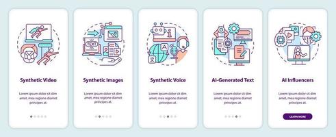 sintético medios de comunicación tipos inducción móvil aplicación pantalla. vr recorrido 5 5 pasos editable gráfico instrucciones con lineal conceptos. ui, ux, gui modelo vector