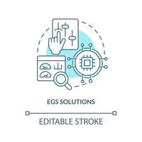 EGS solutions blue concept icon. Enhanced geothermal system. Thermal energy trend abstract idea thin line illustration. Isolated outline drawing. Editable stroke vector