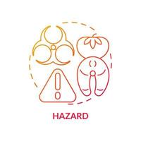 Hazard red gradient concept icon. Control of contamination risk and dangers. HACCP system element abstract idea thin line illustration. Isolated outline drawing vector