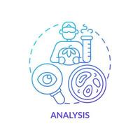 Analysis blue gradient concept icon. Research potential risk reasons. HACCP system element abstract idea thin line illustration. Isolated outline drawing vector