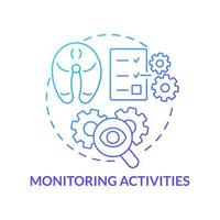 Monitoring activities blue gradient concept icon. Product contamination control. HACCP principle abstract idea thin line illustration. Isolated outline drawing vector