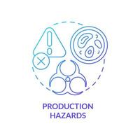 Production hazards blue gradient concept icon. Safe food manufacture. Planning approach to HACCP abstract idea thin line illustration. Isolated outline drawing vector