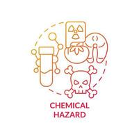 Chemical hazard red gradient concept icon. Potential products contamination. Food safety risk abstract idea thin line illustration. Isolated outline drawing vector