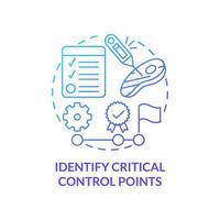 Identify critical control points blue gradient concept icon. Food manufacturing. HACCP principle abstract idea thin line illustration. Isolated outline drawing vector