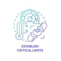 Establish critical limits blue gradient concept icon. Evaluate contamination risks. HACCP principle abstract idea thin line illustration. Isolated outline drawing vector