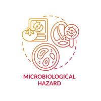 Microbiological hazard red gradient concept icon. Involving harmful bacteria. Food safety risk abstract idea thin line illustration. Isolated outline drawing vector
