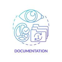 Documentation blue gradient concept icon. Keep records in order. Planning approach to HACCP abstract idea thin line illustration. Isolated outline drawing vector