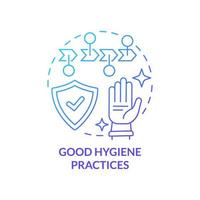 Good hygiene practices blue gradient concept icon. Clean manufacture. Planning approach to HACCP abstract idea thin line illustration. Isolated outline drawing vector