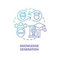 Knowledge generation blue gradient concept icon. Studying process. Advantage of formal education abstract idea thin line illustration. Isolated outline drawing vector