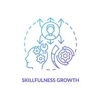 Skillfulness growth blue gradient concept icon. Student development. Advantage of non formal education abstract idea thin line illustration. Isolated outline drawing vector