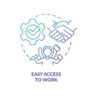 Easy access to work blue gradient concept icon. Successful employment. Advantage of formal education abstract idea thin line illustration. Isolated outline drawing vector