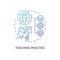 Teaching practice blue gradient concept icon. Tutor assessment. Advantage of non formal education abstract idea thin line illustration. Isolated outline drawing vector