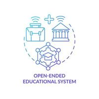 Open ended educational system blue gradient concept icon. Benefit of non formal education system abstract idea thin line illustration. Isolated outline drawing vector