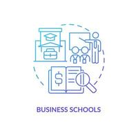 Business schools blue gradient concept icon. Career. Supplementary education service provider abstract idea thin line illustration. Isolated outline drawing vector