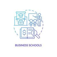 Business schools blue gradient concept icon. Career. Supplementary education service provider abstract idea thin line illustration. Isolated outline drawing vector